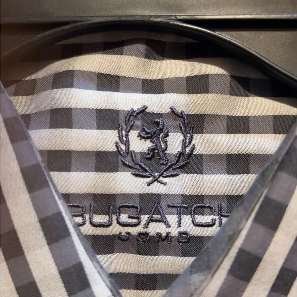 Bugatchi Black and White Checkered Shirt